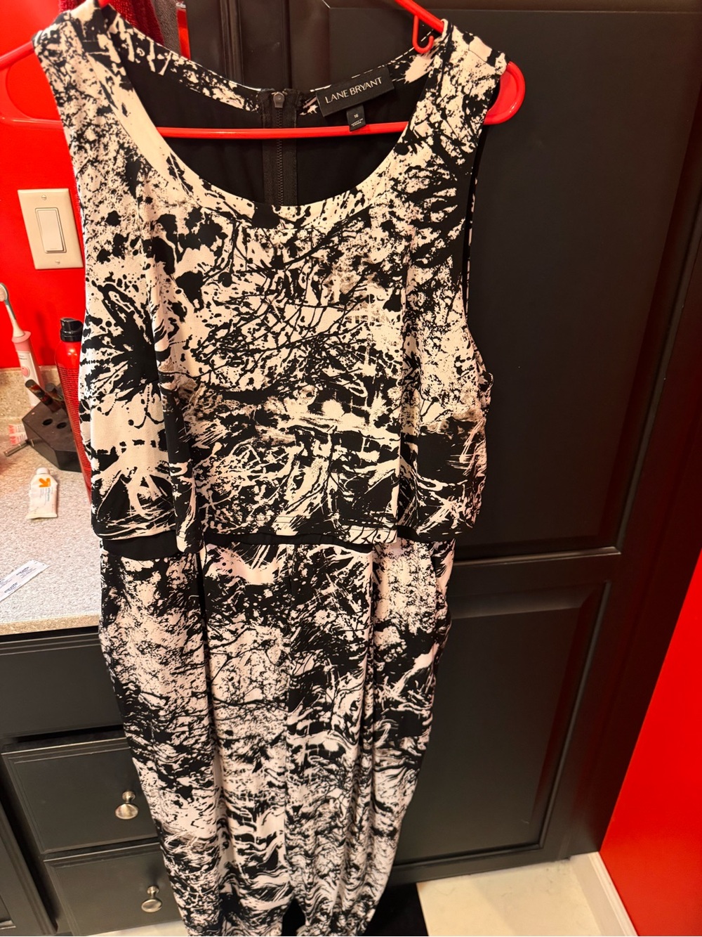 Lane Bryant Black and White Abstract Print Girls' Dress